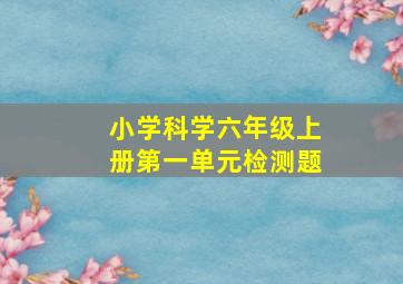 小学科学六年级上册第一单元检测题