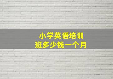 小学英语培训班多少钱一个月