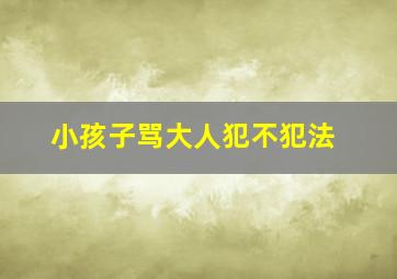 小孩子骂大人犯不犯法