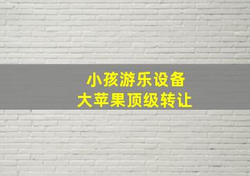 小孩游乐设备大苹果顶级转让