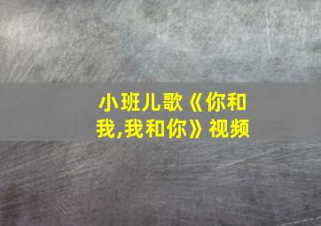 小班儿歌《你和我,我和你》视频