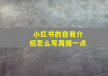 小红书的自我介绍怎么写简短一点