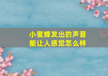 小蜜蜂发出的声音能让人感觉怎么样