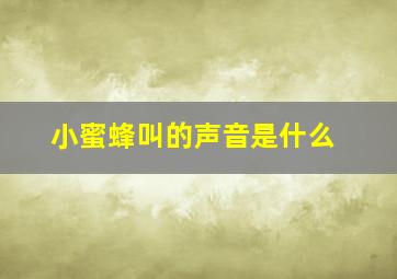 小蜜蜂叫的声音是什么