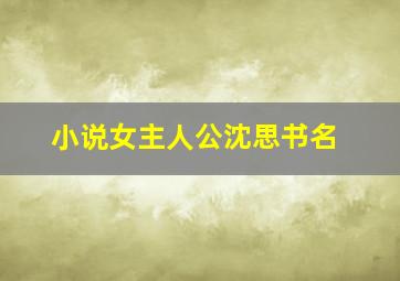 小说女主人公沈思书名