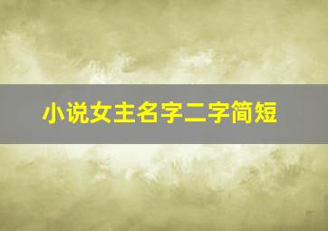 小说女主名字二字简短