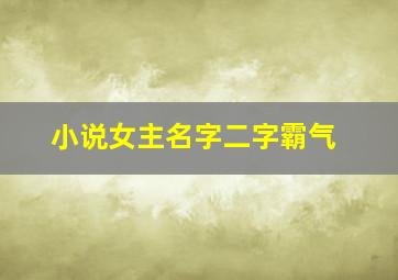 小说女主名字二字霸气