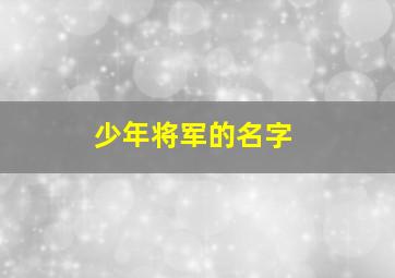 少年将军的名字