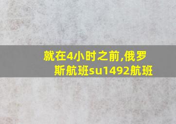 就在4小时之前,俄罗斯航班su1492航班