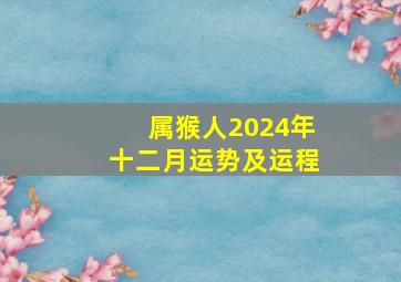 属猴人2024年十二月运势及运程