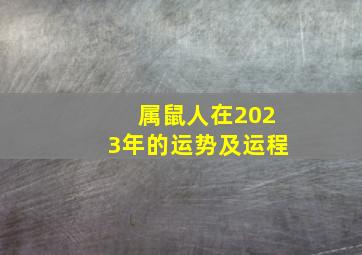 属鼠人在2023年的运势及运程