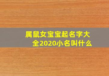 属鼠女宝宝起名字大全2020小名叫什么