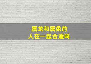 属龙和属兔的人在一起合适吗