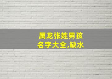 属龙张姓男孩名字大全,缺水