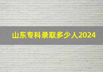 山东专科录取多少人2024