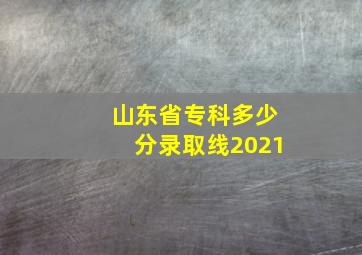 山东省专科多少分录取线2021