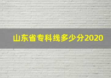 山东省专科线多少分2020