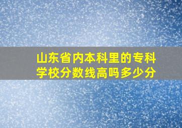 山东省内本科里的专科学校分数线高吗多少分