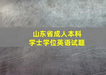 山东省成人本科学士学位英语试题