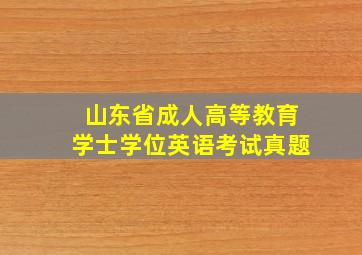 山东省成人高等教育学士学位英语考试真题