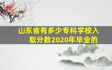 山东省有多少专科学校入取分数2020年毕业的