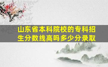 山东省本科院校的专科招生分数线高吗多少分录取