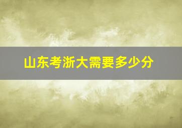 山东考浙大需要多少分