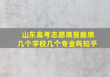 山东高考志愿填报能填几个学校几个专业吗知乎