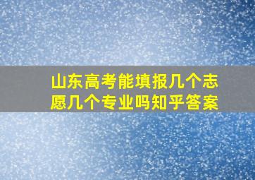 山东高考能填报几个志愿几个专业吗知乎答案