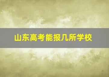 山东高考能报几所学校