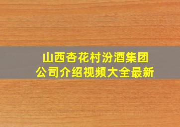 山西杏花村汾酒集团公司介绍视频大全最新