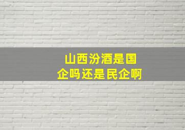 山西汾酒是国企吗还是民企啊