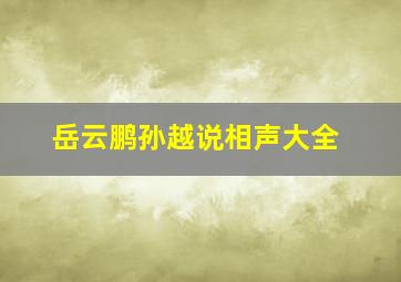 岳云鹏孙越说相声大全