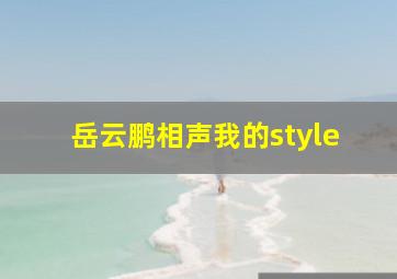 岳云鹏相声我的style