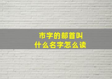 市字的部首叫什么名字怎么读