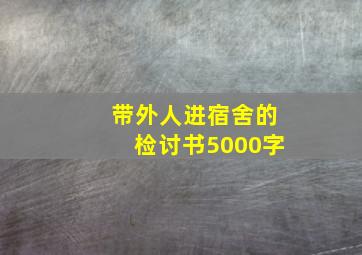 带外人进宿舍的检讨书5000字