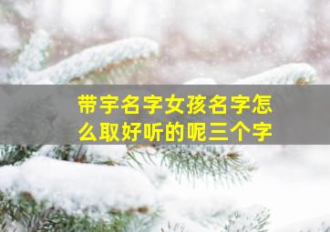 带宇名字女孩名字怎么取好听的呢三个字