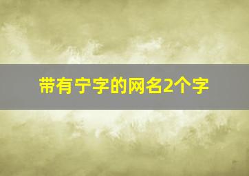 带有宁字的网名2个字