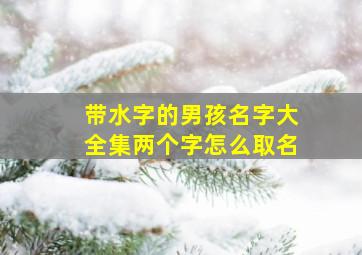 带水字的男孩名字大全集两个字怎么取名