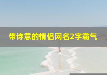 带诗意的情侣网名2字霸气