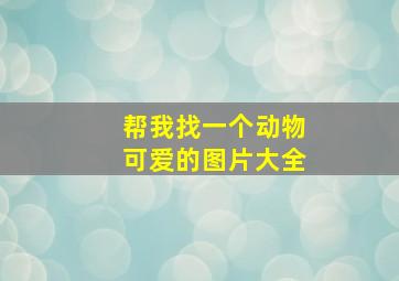 帮我找一个动物可爱的图片大全