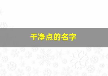 干净点的名字