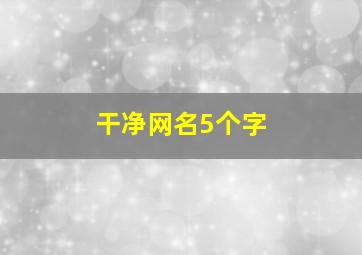 干净网名5个字