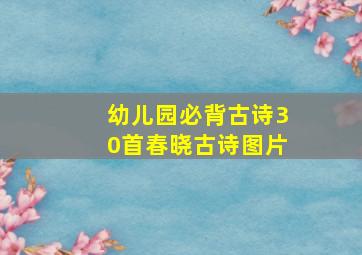 幼儿园必背古诗30首春晓古诗图片