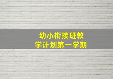 幼小衔接班教学计划第一学期