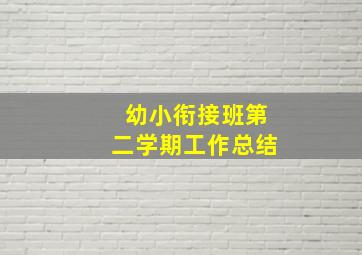 幼小衔接班第二学期工作总结