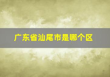 广东省汕尾市是哪个区