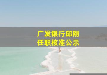 广发银行邱刚任职核准公示