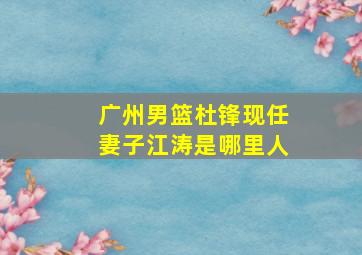 广州男篮杜锋现任妻子江涛是哪里人