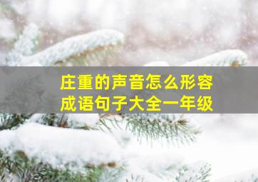 庄重的声音怎么形容成语句子大全一年级